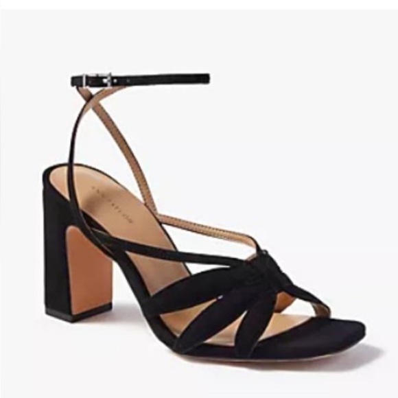 Ann Taylor Black Heeled Sandals with Elegant Straps - Picture 1 of 5